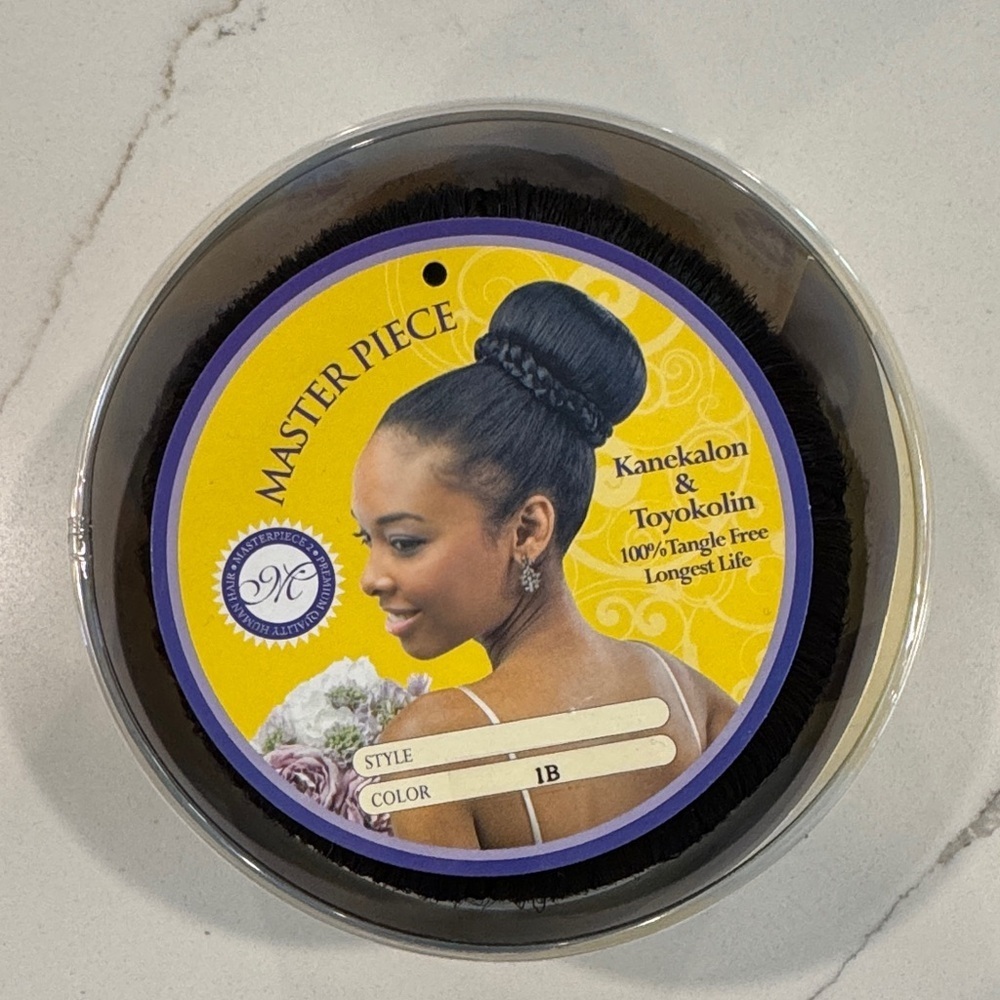 1B Black Synthetic Bun - Kanekalon & Toyokolin
